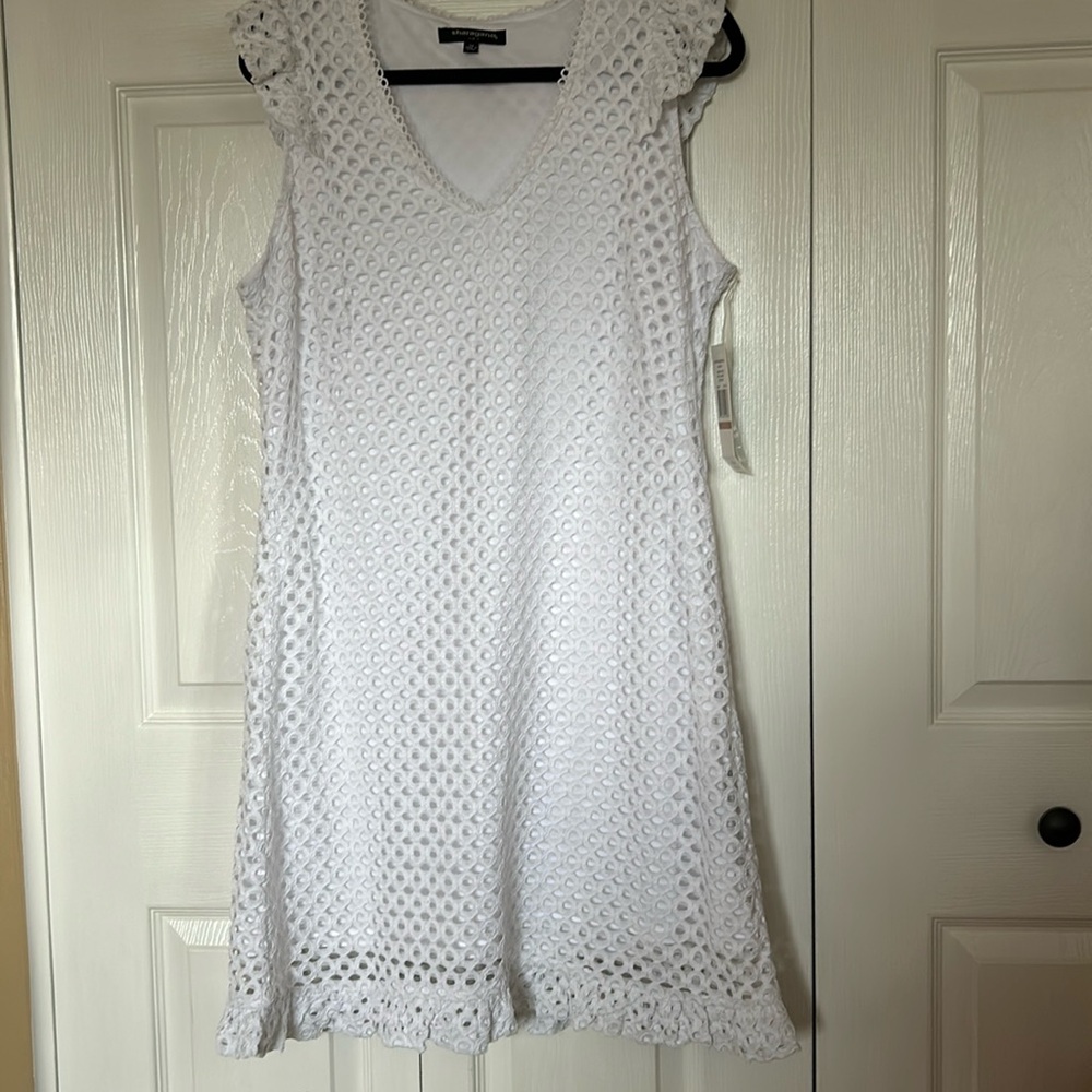 Sharagano White Lace Dress